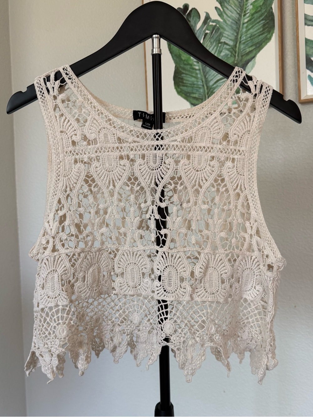 T.I.M.I.N.G. Ivory Crochet Crop Top S/M
